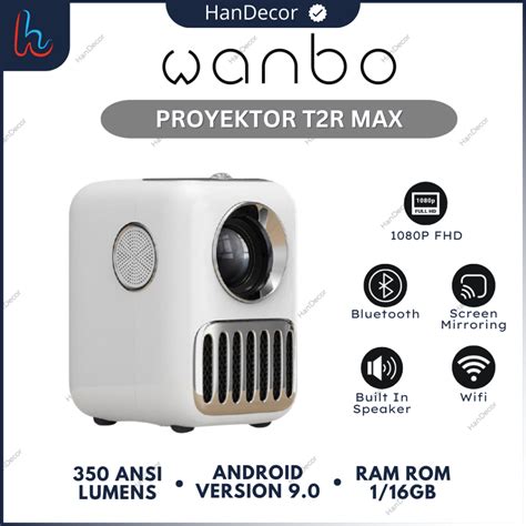 Jual Wanbo T2R MAX Smart Projector Android 9 350 ANSI 1080P Koneksi