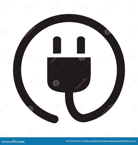 Electric Plug Socket Icon Simple Flat Vector Illustration Concept