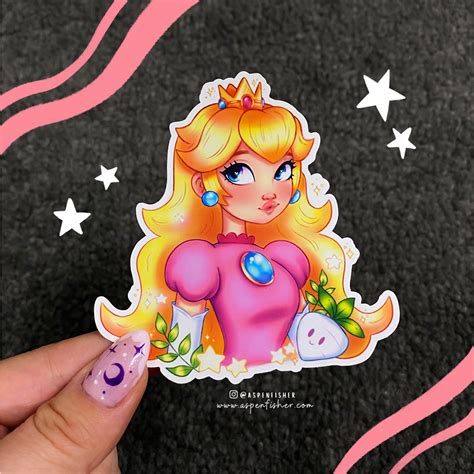 Princess Peach Stickers Matte Die Cut Gifts Bujo | Etsy