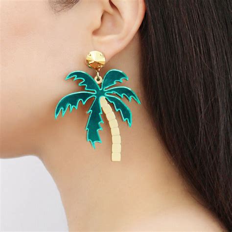 Palm Tree Earrings Tropical Jewellery Laser Cut Acrylic Etsy