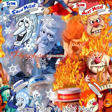 Snow Miser VS Heat Miser Purpleseamstress Fabric