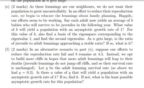 Solved A population of lemmings is being studied. They are | Chegg.com