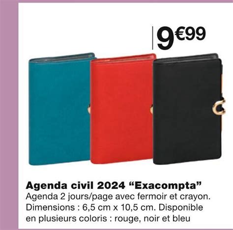 Promo Exacompta Agenda Civil 2024 Chez Monoprix