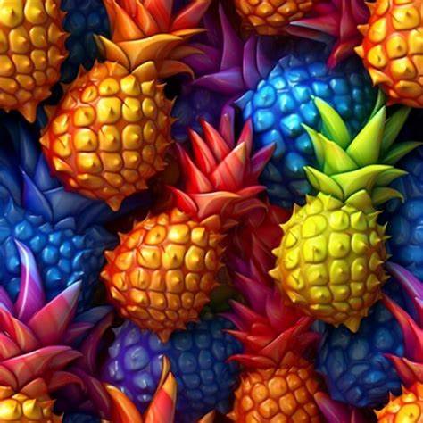 Premium Ai Image A Colorful Display Of Pineapples With The Words