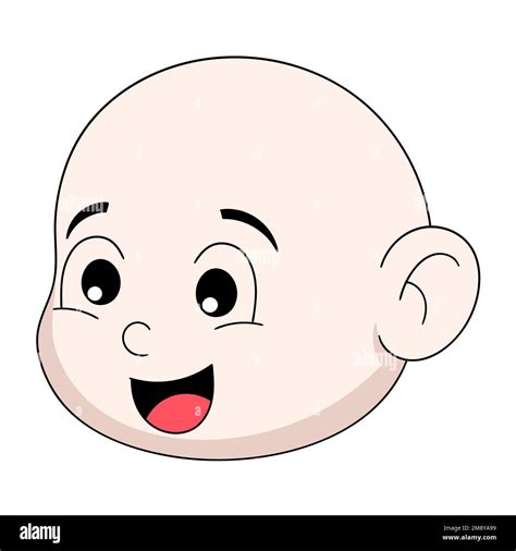 Baby Boy Head Emoticon Smiling Cute Vector Design Illustration Art