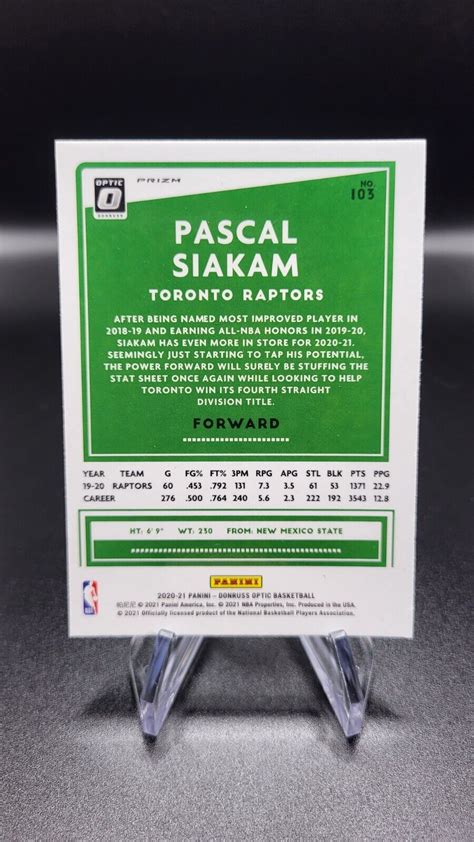 Panini Donruss Optic Blue Velocity Prizm Pascal Siakam