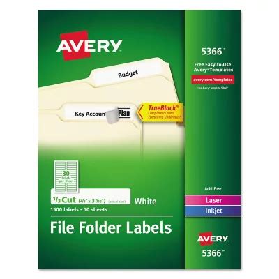 Avery Permanent Trueblock File Folder Labels W Sure Feed Technology