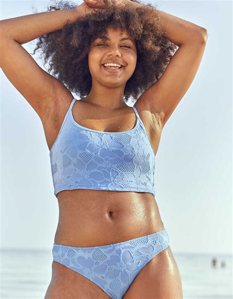 Aerie Jacquard Longline Scoop Bikini Top In Scoop Bikini Top