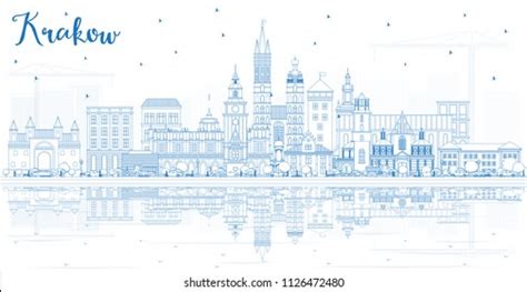 Outline Leipzig Germany City Skyline Blue Stock Illustration