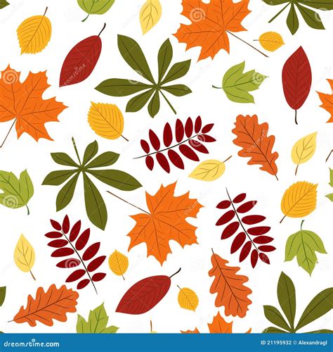 Seamless Pattern With Autumn Leaves Stock Vector Illustration Of