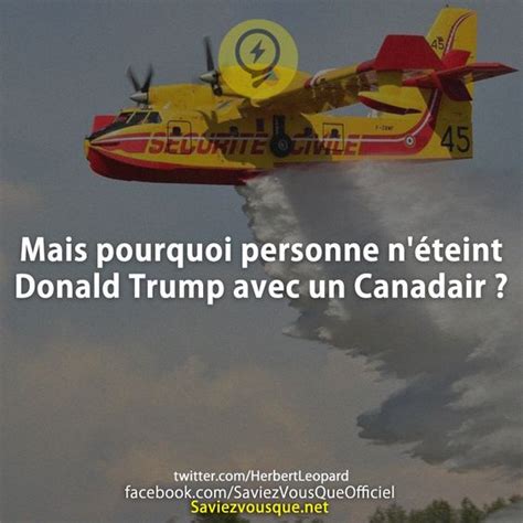 Mais pourquoi personne n éteint Donald Trump avec un Canadair