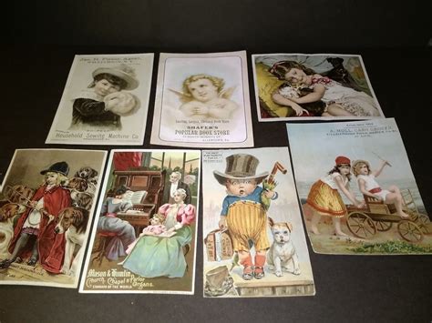 Victorian Advertising Trade Cards Lot Of 7 Moll Grocer St Louis Mason