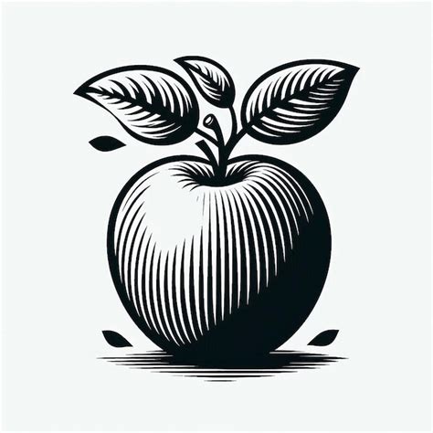 Premium Vector Apple Silhouette Line Art Vector Illustration On White