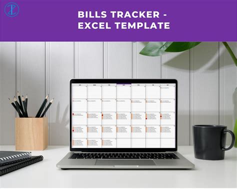 Bills Tracker Excel Template Bills Reminder Template Etsy