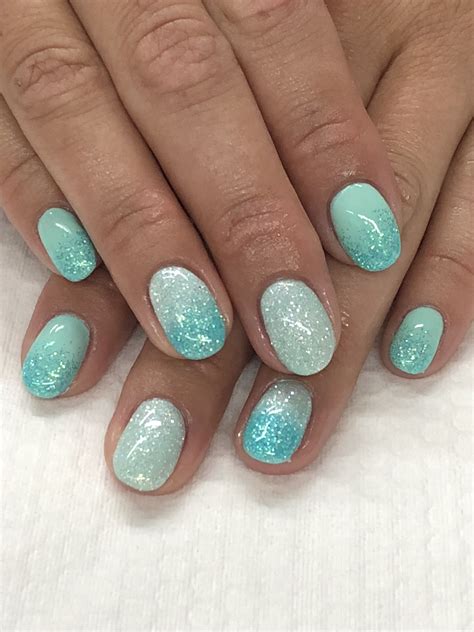 Aqua Gel Nails Light Elegance Morning Swim Snow Cone Diamond Ombr