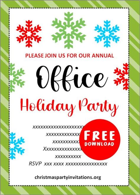 Free Printable Office Christmas Party Invitations Templates 🏢 Office