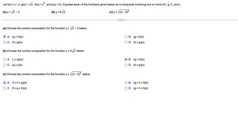 Solved Let F X X−2 G X X H X X3 And J X 5x Express