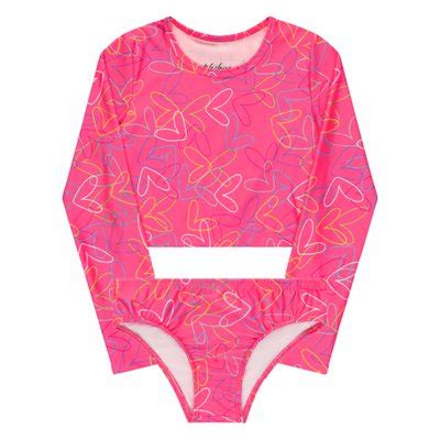 Biquini Infantil Blusa Cropped Prote O Solar Uv Sereia Compre