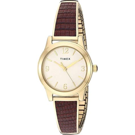 Timex Timex Womens Quartz Gold Tone Stainless Steel Bangle Expansion Watch Tw2t31600