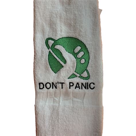 Repop Ts Dont Panic Hitchhikers Guide Embroidered Towel