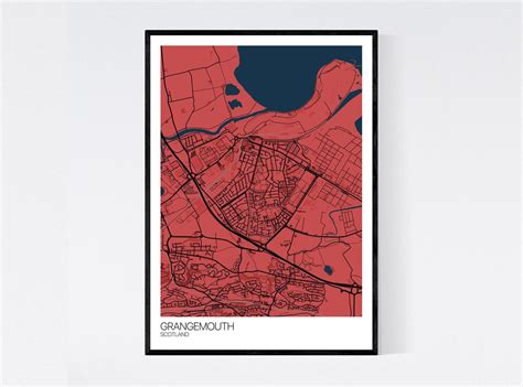 Grangemouth Scotland Map Art Print Many Styles 350gsm Art | Etsy