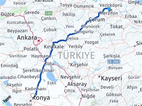 Samsun Ladik Konya Havalimanı Arası Kaç Km Saat Yol Tarifi