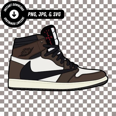 Travis Scott Air Jordan 1 Mocha Svg Png And  File Set Of 3 Etsy