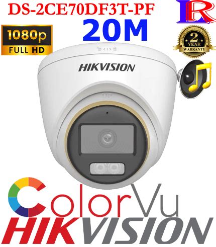 Hikvision 2 MP ColorVu Fixed Turret Camera DS 2CE70DF3T PF Hikvision