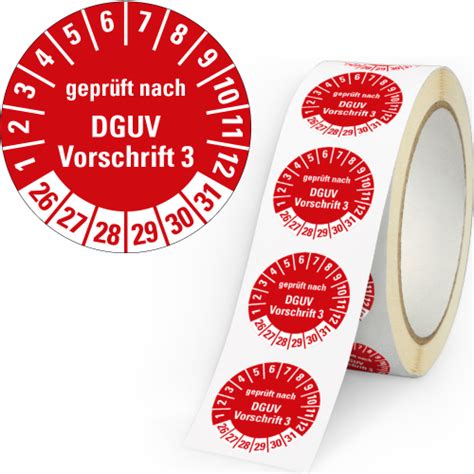 Pr Fplakette Gepr Ft Nach Dguv Vorschrift Rot Mm