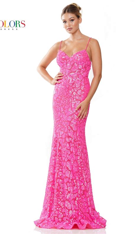 Sequin Print Long Prom Dress With Lace Up Back