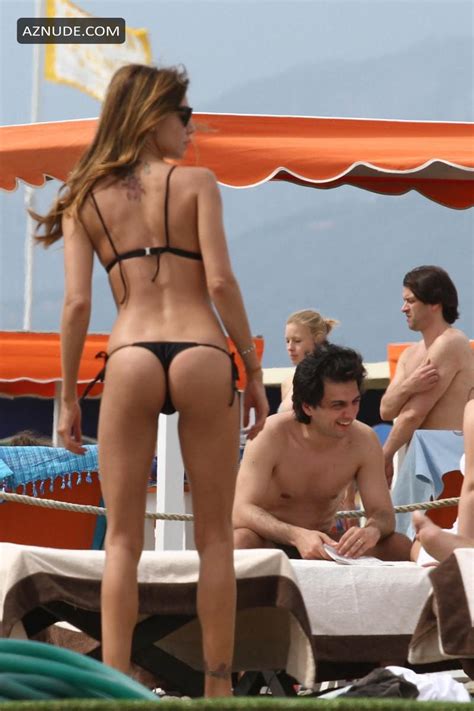 Belen Rodriguez Flaunting Her Sexy Ass At The Beach Wearing Stunning Black Thong Aznude