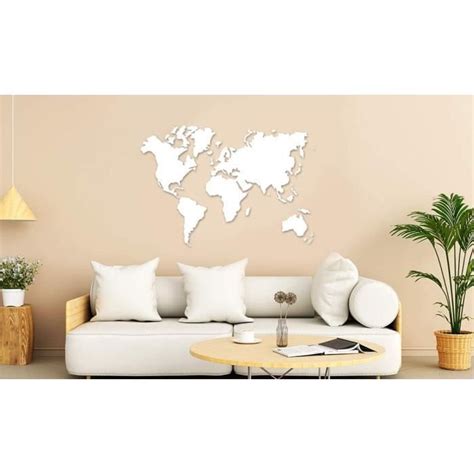 Giant Luxueuse Mappemonde D Coration Murale En Bois Blanc X