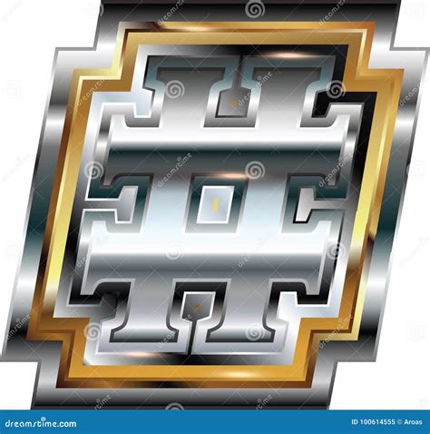 Fancy Number symbol stock vector. Illustration of golden - 100614555