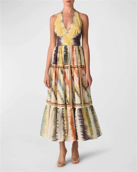 Silvia Tcherassi Valerie Tie Dye Tiered Maxi Dress Editorialist