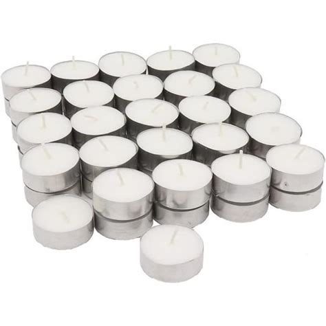 Bougies Chauffe Plat Tealights Blanches Sans Parfum Unit S