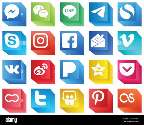 D Iconos De Las Principales Plataformas De Redes Sociales Como Los