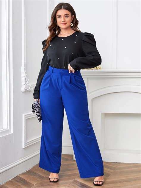 Shein Lune Pantalones A Medida Con Bolsillo Oblicuo Con Fruncido Moda