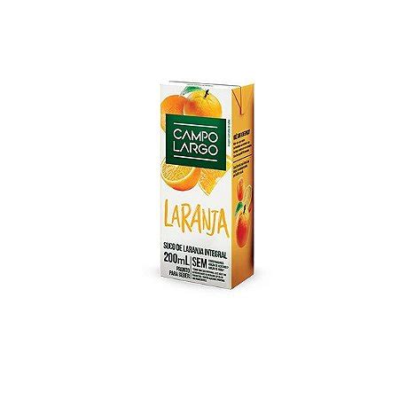 SUCO DE LARANJA INTEGRAL CAMPO LARGO 200ML Alimentos Saudáveis