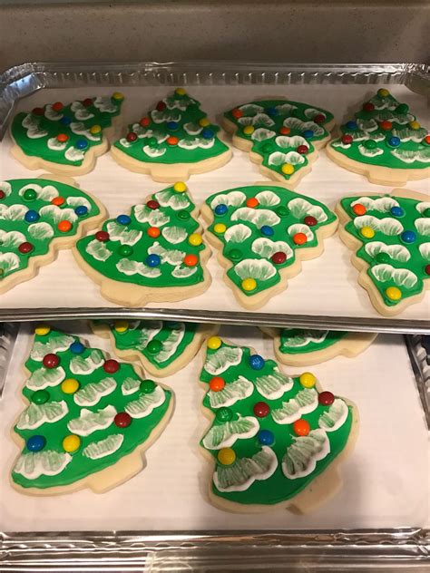 Embroidered And Embellished Christmas Tree Cookies