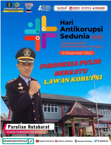 Ucapan Selamat Hari Antikorupsi Sedunia 2022 Dari Rupbasan Palembang