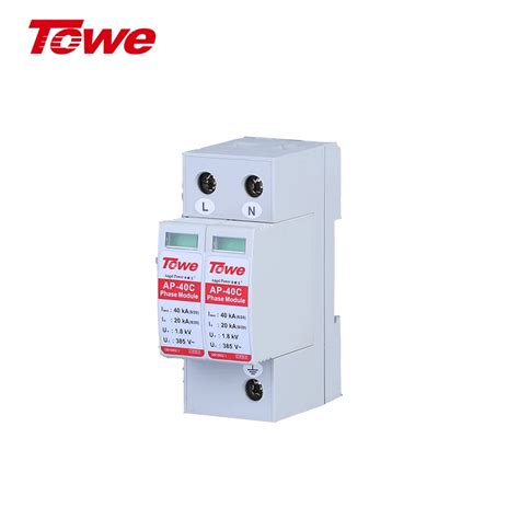 Towe Type 2 Class C Ac Surge Protector Device 40ka 385v Single Phase 20ka 40ka Power Surge