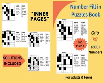 Sudoku Number Fill-In Puzzle Book 7x7's Grid - 100 Puzzles With Solutions