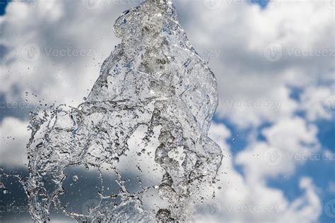 Fountain Splashing Water Texture In The Sky 18844782 Stock Photo At