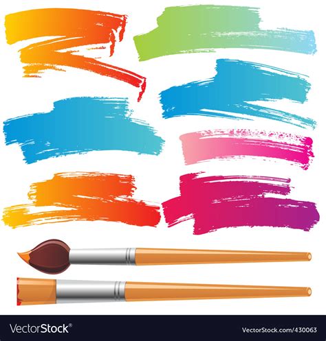 Paint Brushes Royalty Free Vector Image Vectorstock