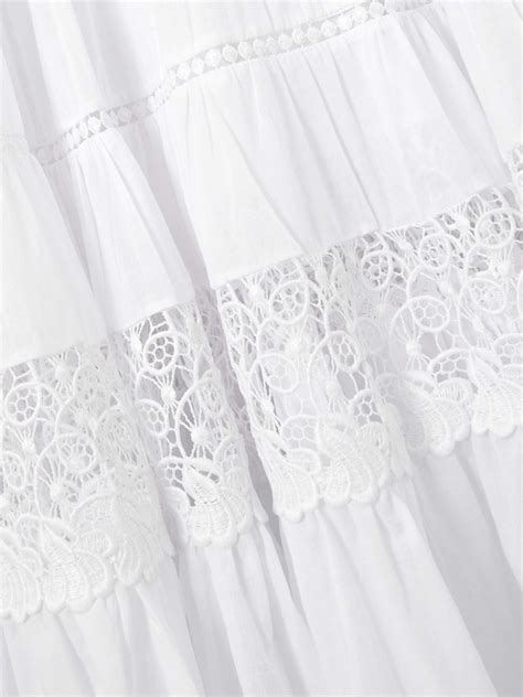 Charo Ruiz Monnet Strapless Guipure Lace Trimmed Cotton Blend Voile