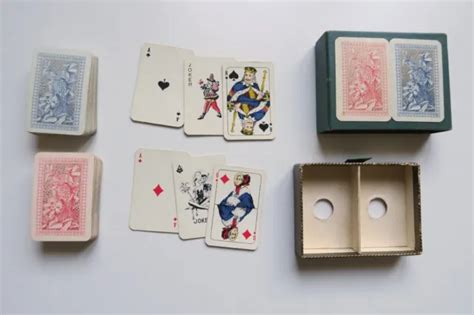 JEU DE CARTES Ancien Vintage 2 X 54 Cartes Miniatures Complet EUR 21