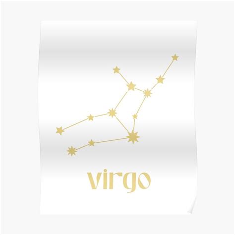 Poster Constellation Toile Du Signe De La Vierge Police Groovy