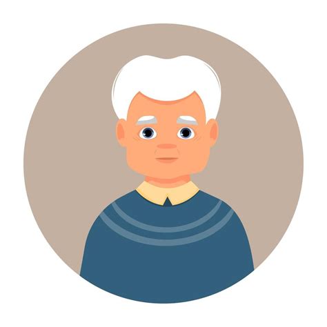 Retrato De Anciano Avatar De Persona Masculina Icono De Vector De