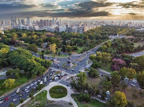 Premium Photo Sunset In The Forests Of Palermo Buenos Aires Argentina