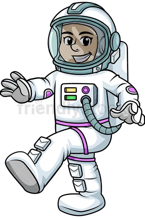 Spacewoman Walking In Zero Gravity Cartoon Vector Clipart Friendlystock